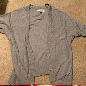 Gray short sleeved cardigan